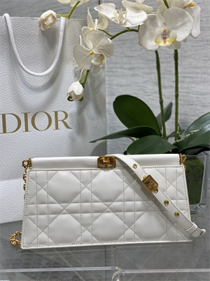 CD Caro Colle Noire Clutch with Chain Latte Cannage Lambskin Gold Tone Metal