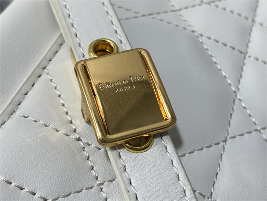 CD Caro Colle Noire Clutch with Chain Latte Cannage Lambskin Gold Tone Metal