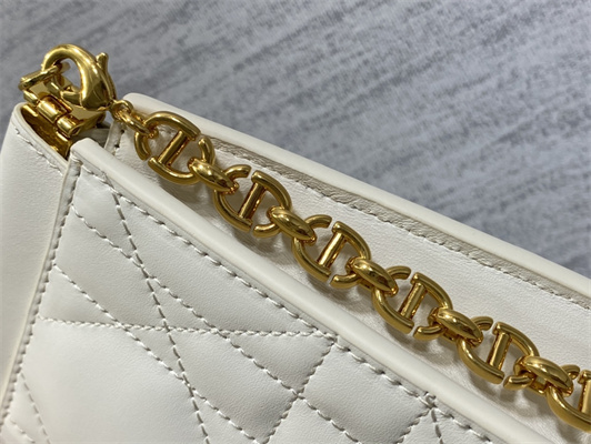 CD Caro Colle Noire Clutch with Chain Latte Cannage Lambskin Gold Tone Metal