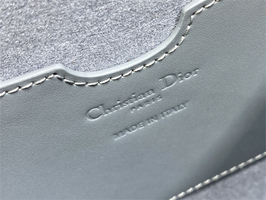 CD Large Di.or Bobby Bag Blue Box Calfskin With Blue Di.or Oblique Emb Shoulder Strap