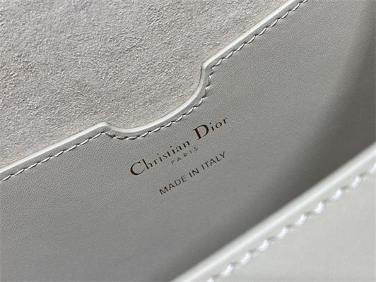 CD Large Di.or Bobby Bag Sand-Colored Box Calfskin With Blue Di.or Oblique Emb Shoulder Strap