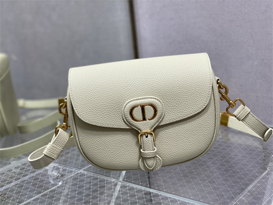 CD Medium Di.or Bobby Bag Grained Calfskin White
