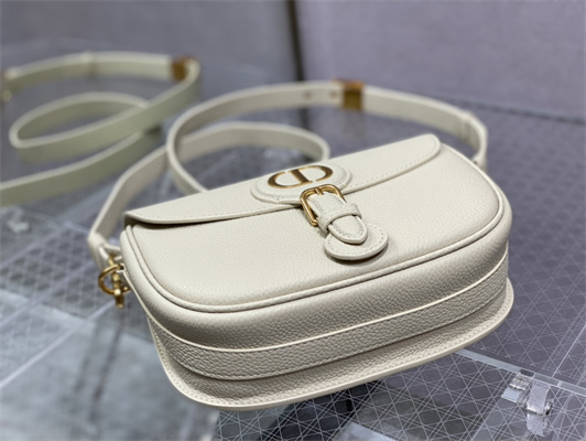 CD Medium Di.or Bobby Bag Grained Calfskin White