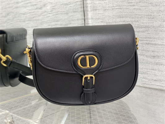 CD Medium Di.or Bobby Bag Box Calfskin Black