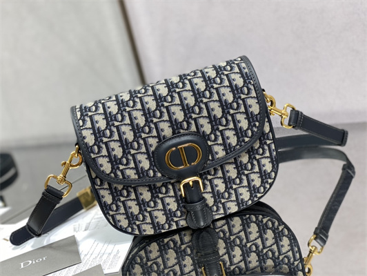 CD Medium Di.or Bobby Bag Blue Oblique Jacquard