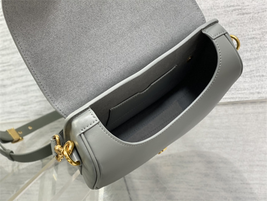 CD Medium Di.or Bobby Bag Box Calfskin Stone Grey