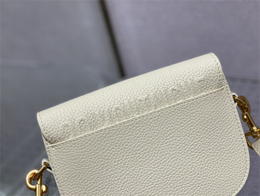 CD Small Di.or Bobby Bag Grained Calfskin White