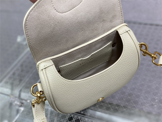 CD Small Di.or Bobby Bag Grained Calfskin White