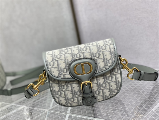 CD Small Di.or Bobby Bag Grey Oblique Jacquard