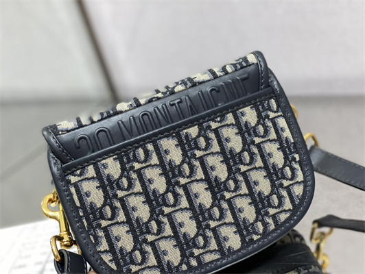 CD Small Di.or Bobby Bag Blue Oblique Jacquard