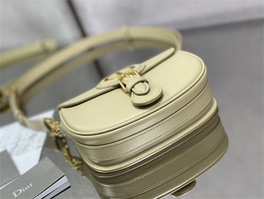 CD Small Di.or Bobby Bag Box Calfskin Sand-Colored