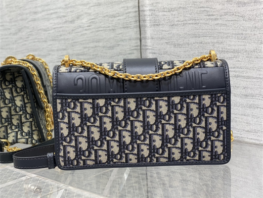 CD 30 Montaigne Chain Bag Blue Oblique Jacquard