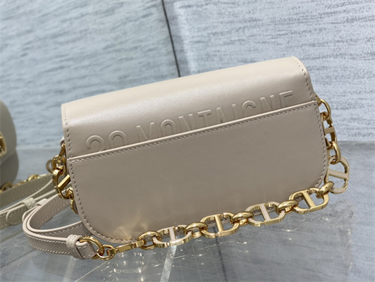 CD Small 30 Montaigne Avenue Bag Box Calfskin Beige