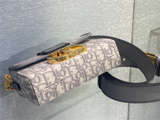 CD 30 Montaigne Box Bag Grey Oblique Jacquard