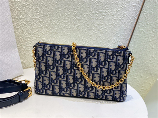 CD Miss Dior Midi Bag Blue Oblique Jacquard