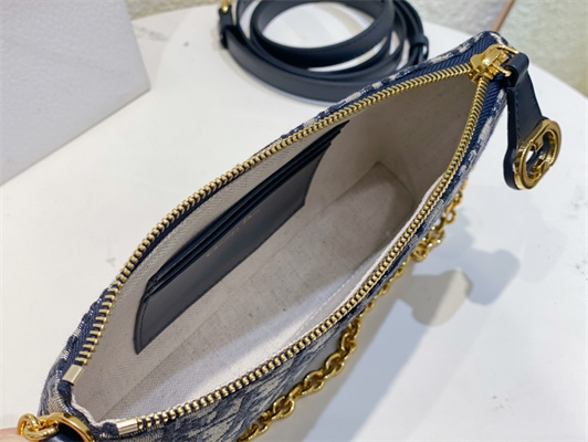 CD Miss Dior Midi Bag Blue Oblique Jacquard