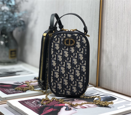 CD 30 Montaigne Phone holder Blue Oblique Jacquard