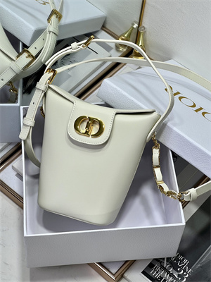 CD 30 Montaigne Amber Mini Bucket Bag Box Calfskin Latte