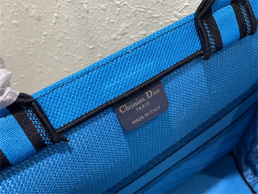 CD Large Book Tote D-Jungle Pop Embroidery Blue and Pink