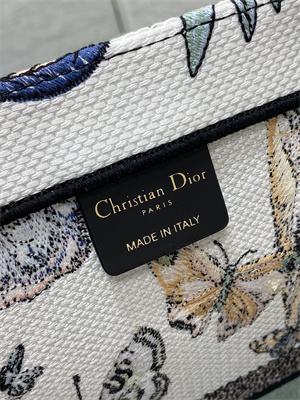 CD Large Book Tote Toile de Jouy Mexico Embroidery White Multicolor