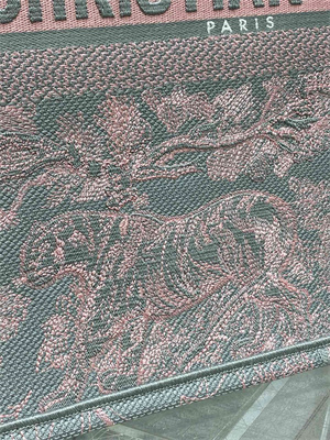 CD Large Book Tote Toile de Jouy Embroidery Grey and Pink