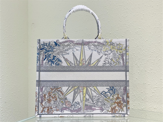 CD Large Book Tote R??ve d’Infini Embroidery Grey Multicolor