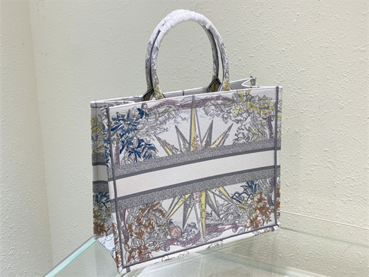 CD Large Book Tote R??ve d’Infini Embroidery Grey Multicolor