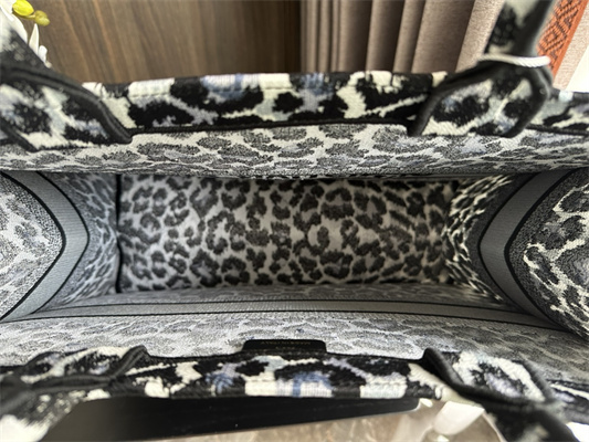 CD Large Book Tote Black Multicolor Mizza Embroidery