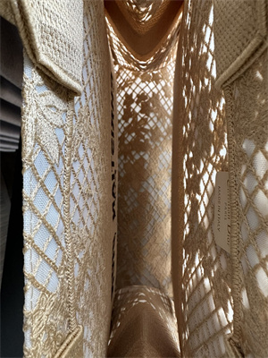 CD Large Book Tote Beige D-Lace Flowers Embroidery With Macrame Effect