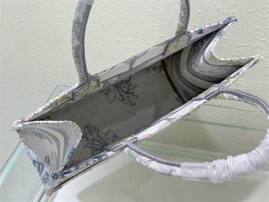 CD Medium Book Tote R??ve d’Infini Embroidery Grey