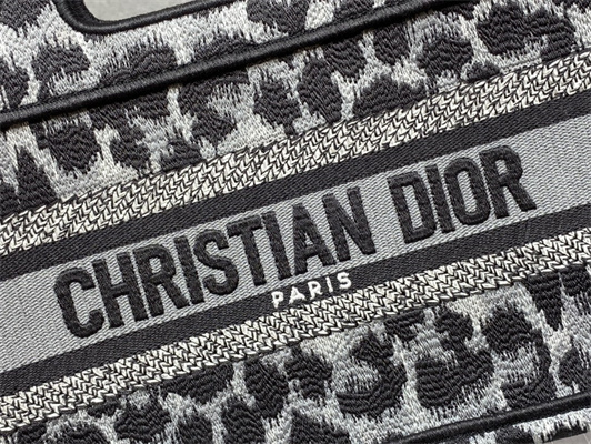 CD Mini Book Tote Black Multicolor Mizza Embroidery