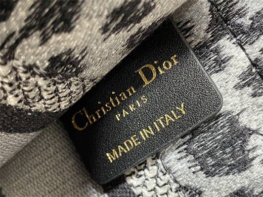 CD Mini Book Tote Black Multicolor Mizza Embroidery