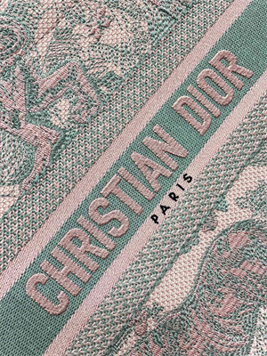 CD Small Book Tote Toile de Jouy Embroidery Pink and Grey