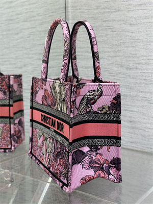 CD Small Book Tote Voyage Toile de Jouy Embroidery Lt Pink Multicolor