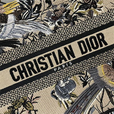 CD Small Book Tote Jardin d’Hiver Embroidery Beige Multicolor