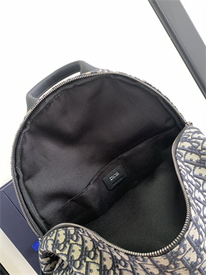 Di.or 8 Backpack Beige and Black Oblique Jacquard