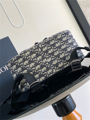 Di.or Gallop Backpack Beige and Black Oblique Jacquard