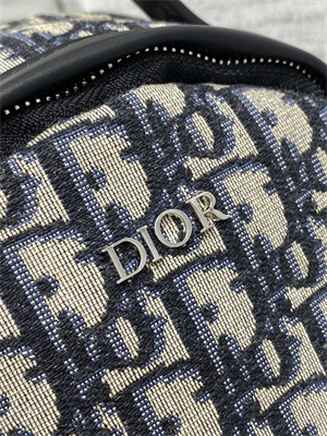 Di.or Kid’s Mini Rider Backpack Beige and Blue Oblique Jacquard