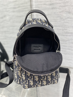 Di.or Kid’s Mini Rider Backpack Beige and Blue Oblique Jacquard