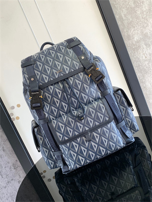Large Di.or Hit The Road Backpack Navy Blue CD Diamond Canvas