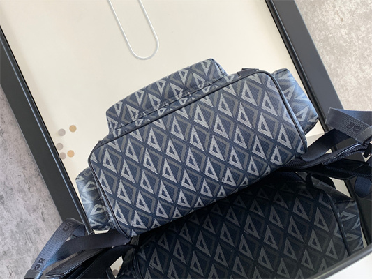 Large Di.or Hit The Road Backpack Navy Blue CD Diamond Canvas