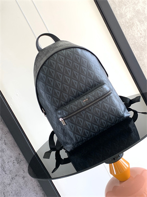 Di.or Rider Backpack Black CD Diamond Canvas and Smooth Calfskin