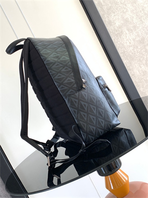 Di.or Rider Backpack Black CD Diamond Canvas and Smooth Calfskin