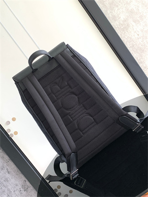 Di.or Saddle Backpack Black Oblique Jacquard and Grained Calfskin