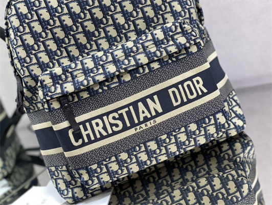 Di.or Travel Backpack Blue Oblique Jacquard