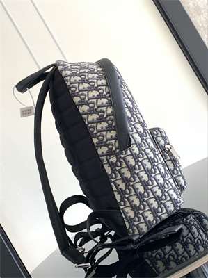 Di.or Kid’s Rider Backpack Beige and Blue Oblique Jacquard