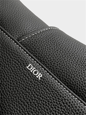 Di.or Saddle Bag Black Grained Calfskin With Bees Patch