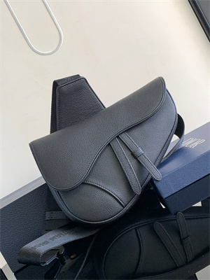Di.or Saddle Bag Black Grained Calfskin