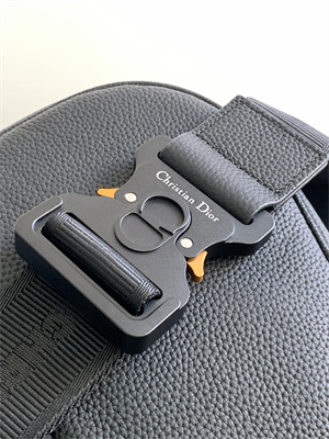 Di.or Saddle Bag Black Grained Calfskin With White Di.or Printing