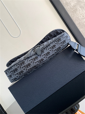 Di.or Saddle Bag Denim Blue Oblique Jacquard